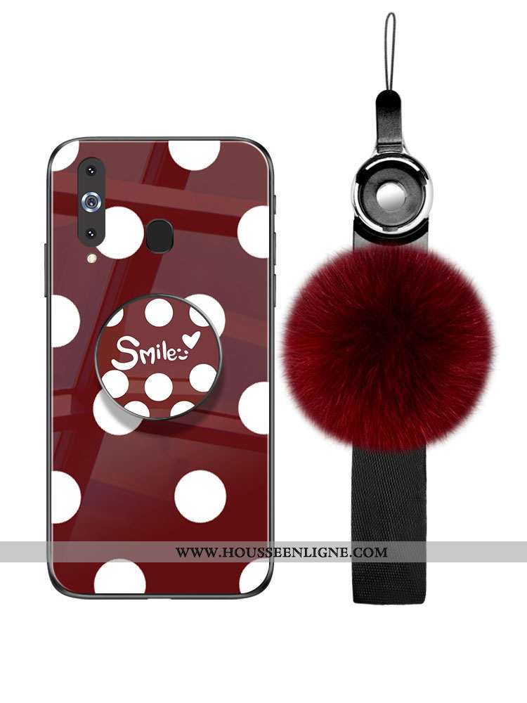 Étui Samsung Galaxy A8s Verre Vintage Point D'onde Téléphone Portable Nouveau Coque Noir