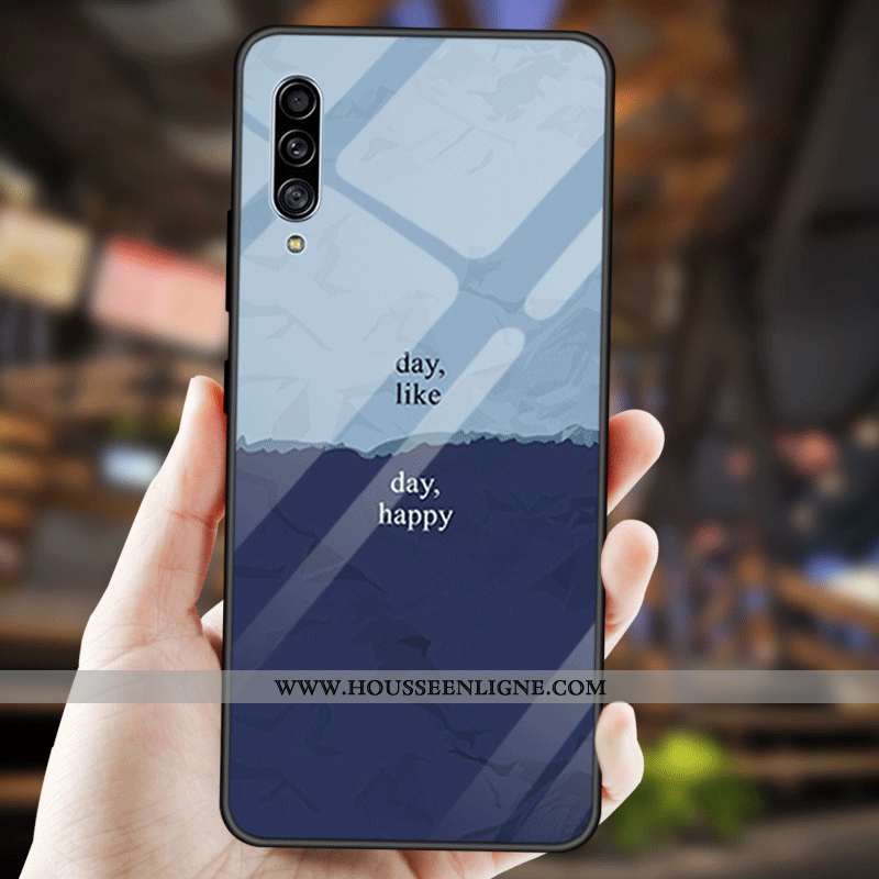 Étui Samsung Galaxy A90 5g Créatif Fluide Doux Mode Protection Couleur Unie Étoile Bleu