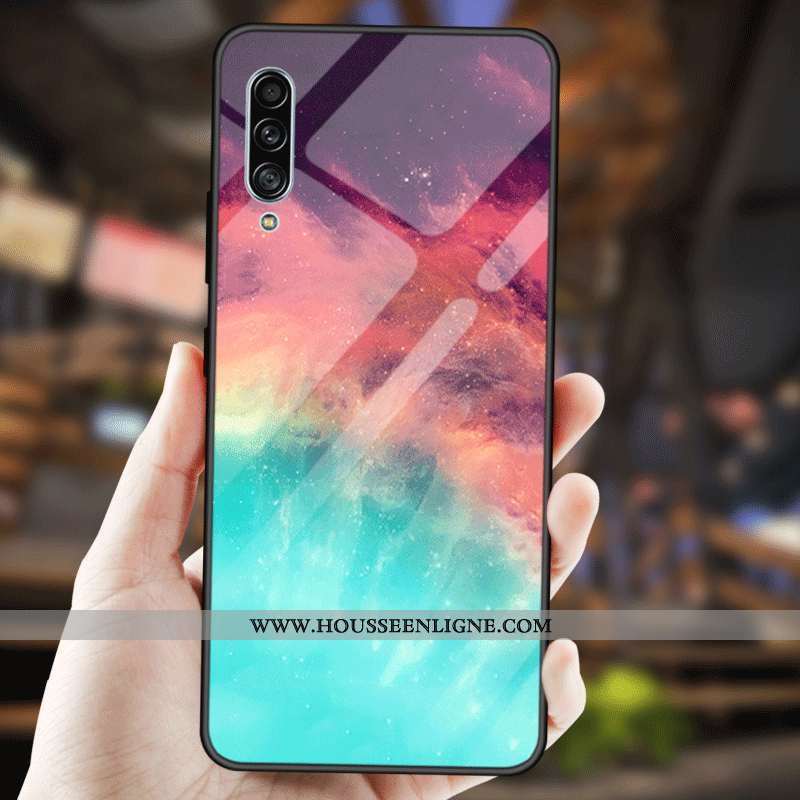 Étui Samsung Galaxy A90 5g Créatif Fluide Doux Mode Protection Couleur Unie Étoile Bleu