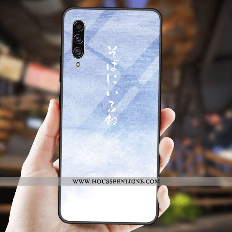 Étui Samsung Galaxy A90 5g Créatif Fluide Doux Mode Protection Couleur Unie Étoile Bleu