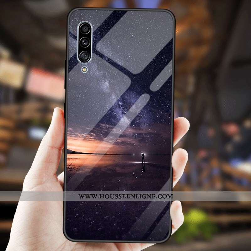 Étui Samsung Galaxy A90 5g Créatif Fluide Doux Mode Protection Couleur Unie Étoile Bleu