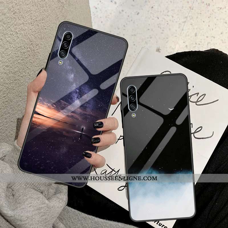 Étui Samsung Galaxy A90 5g Créatif Fluide Doux Mode Protection Couleur Unie Étoile Bleu