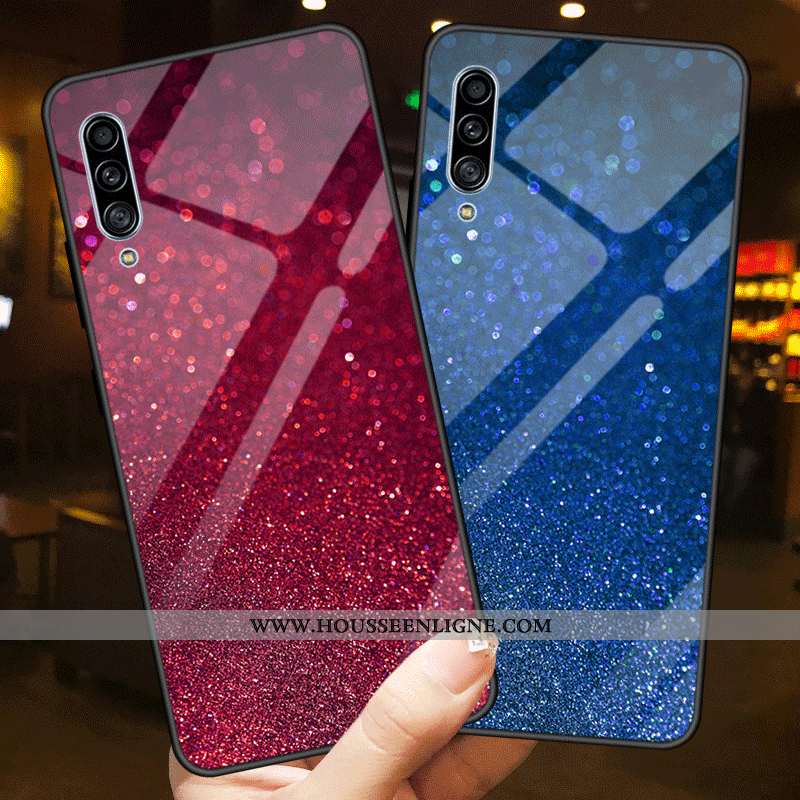 Étui Samsung Galaxy A90 5g Créatif Fluide Doux Mode Protection Couleur Unie Étoile Bleu