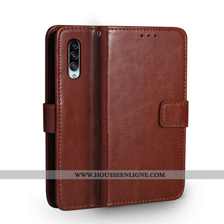 Étui Samsung Galaxy A90 5g Cuir Fluide Doux Créatif Tendance Téléphone Portable Personnalité Marron