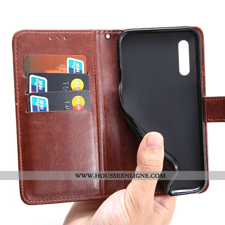 Étui Samsung Galaxy A90 5g Cuir Fluide Doux Créatif Tendance Téléphone Portable Personnalité Marron