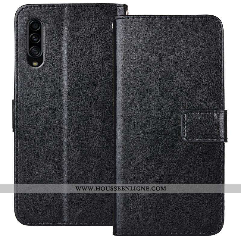 Étui Samsung Galaxy A90 5g Cuir Fluide Doux Noir Protection Clamshell Incassable Coque