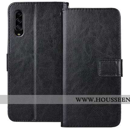 Étui Samsung Galaxy A90 5g Cuir Fluide Doux Noir Protection Clamshell Incassable Coque