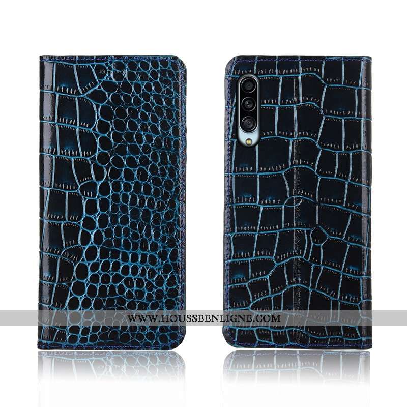 Étui Samsung Galaxy A90 5g Cuir Véritable Cuir Crocodile Téléphone Portable Incassable Marron Étoile