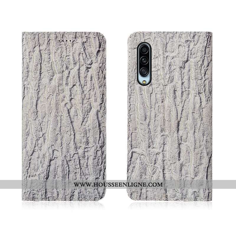 Étui Samsung Galaxy A90 5g Protection Délavé En Daim Téléphone Portable Clamshell Cuir Véritable Coq