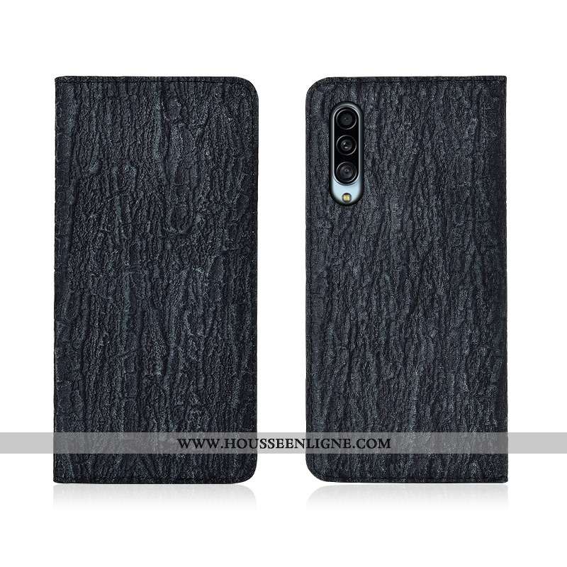 Étui Samsung Galaxy A90 5g Protection Délavé En Daim Téléphone Portable Clamshell Cuir Véritable Coq