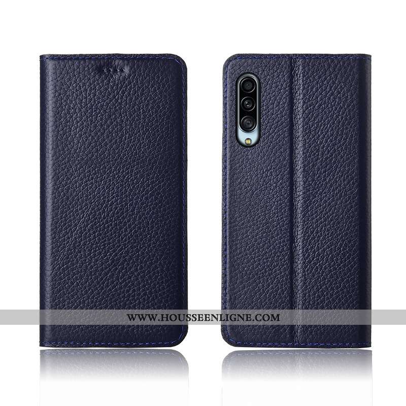 Étui Samsung Galaxy A90 5g Silicone Protection Litchi Clamshell Cuir Véritable Kaki Khaki