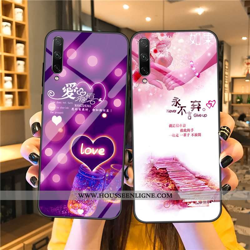 Étui Samsung Galaxy A90 5g Verre Charmant Coque Silicone Rose Protection Tendance