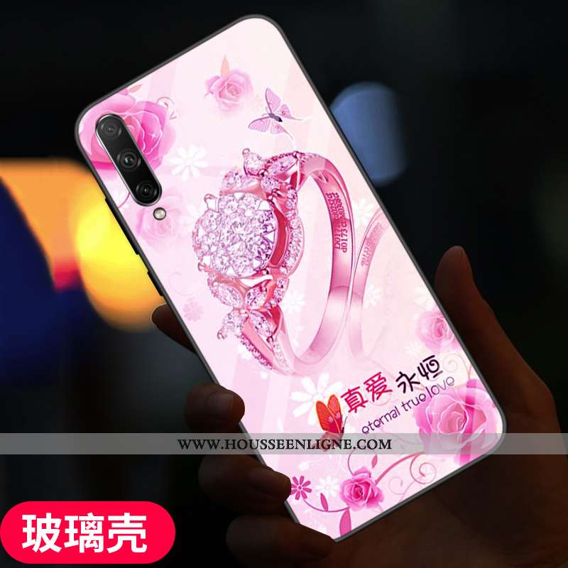 Étui Samsung Galaxy A90 5g Verre Charmant Coque Silicone Rose Protection Tendance