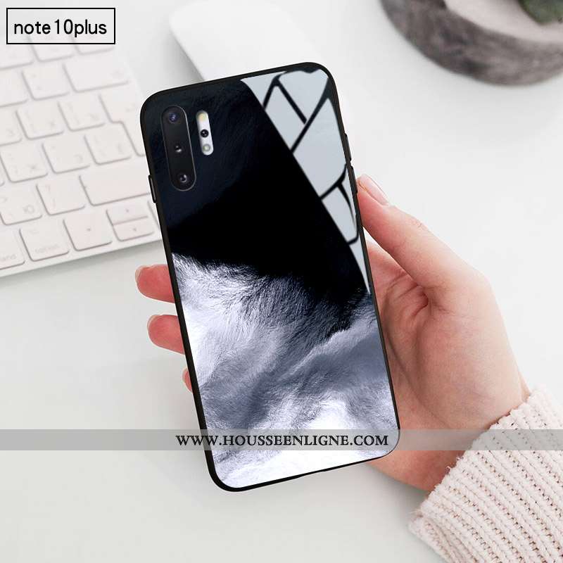 Étui Samsung Galaxy Note 10+ Créatif Verre Personnalité Étoile Coque Noir Difficile