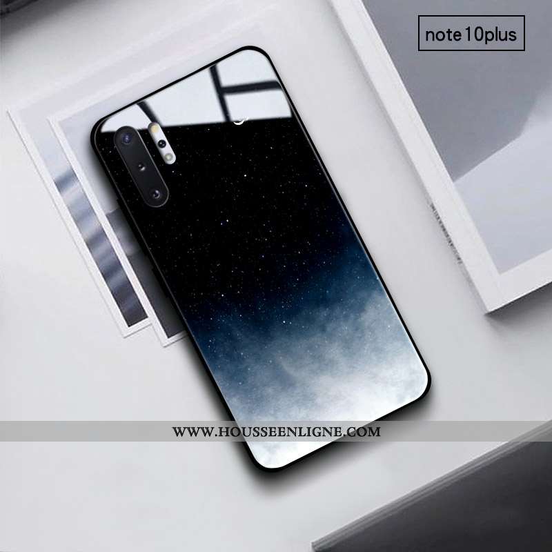 Étui Samsung Galaxy Note 10+ Créatif Verre Personnalité Étoile Coque Noir Difficile