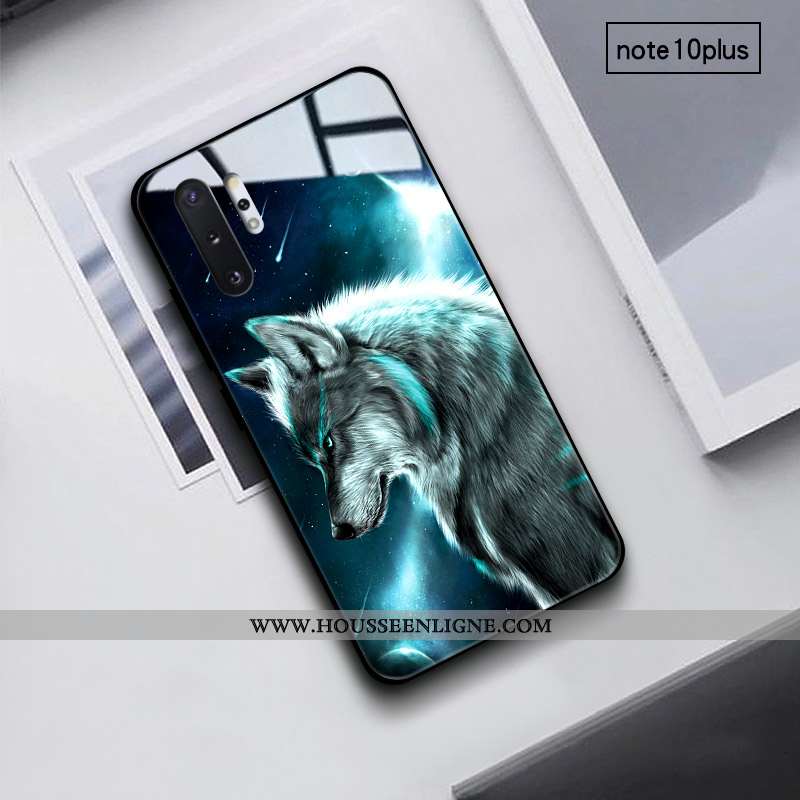 Étui Samsung Galaxy Note 10+ Créatif Verre Personnalité Étoile Coque Noir Difficile