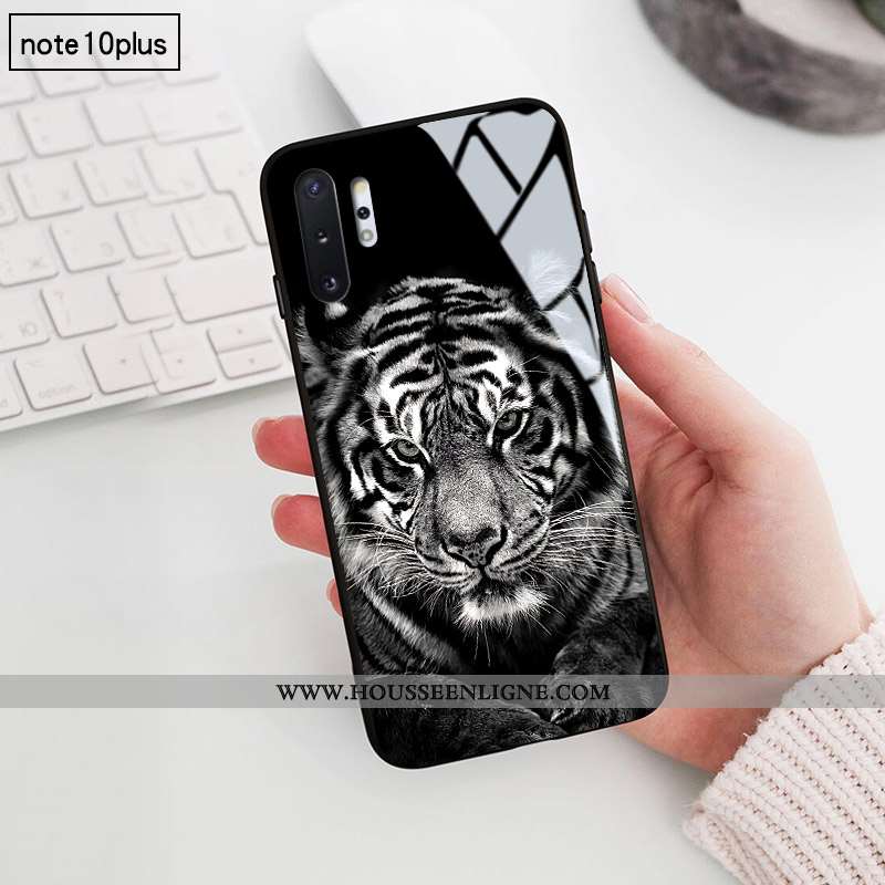 Étui Samsung Galaxy Note 10+ Créatif Verre Personnalité Étoile Coque Noir Difficile