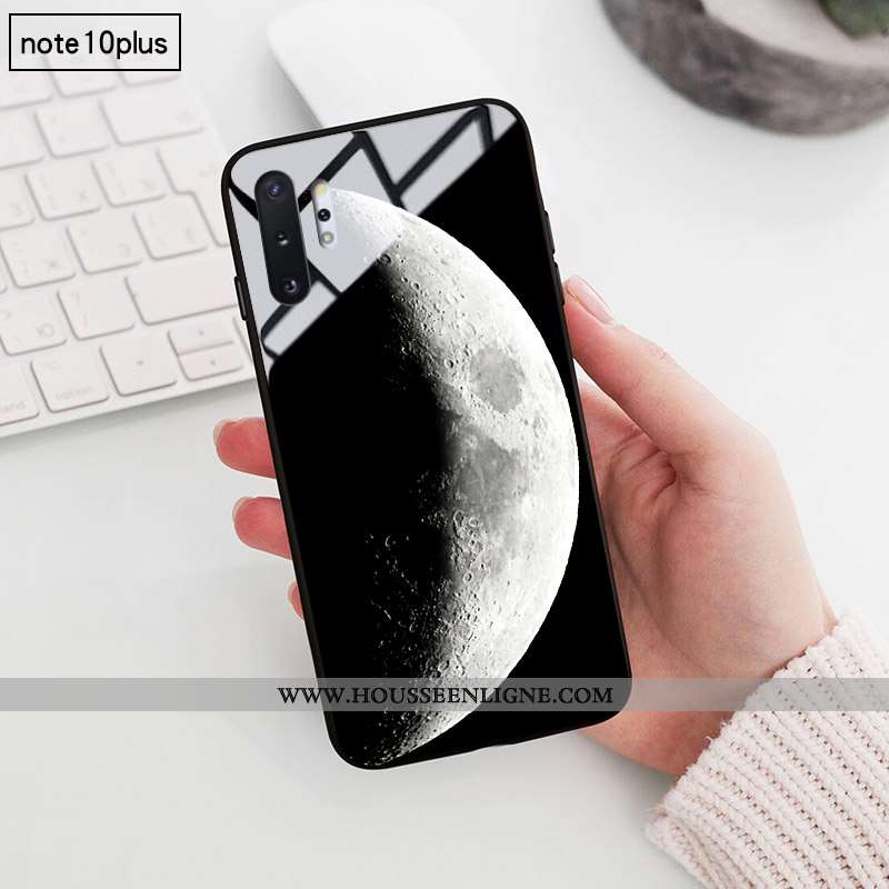 Étui Samsung Galaxy Note 10+ Créatif Verre Personnalité Étoile Coque Noir Difficile
