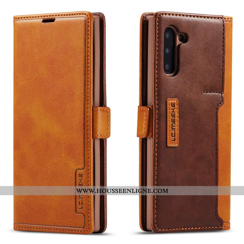 Étui Samsung Galaxy Note 10 Cuir Véritable Coque Téléphone Portable Étoile Tout Compris Luxe Marron