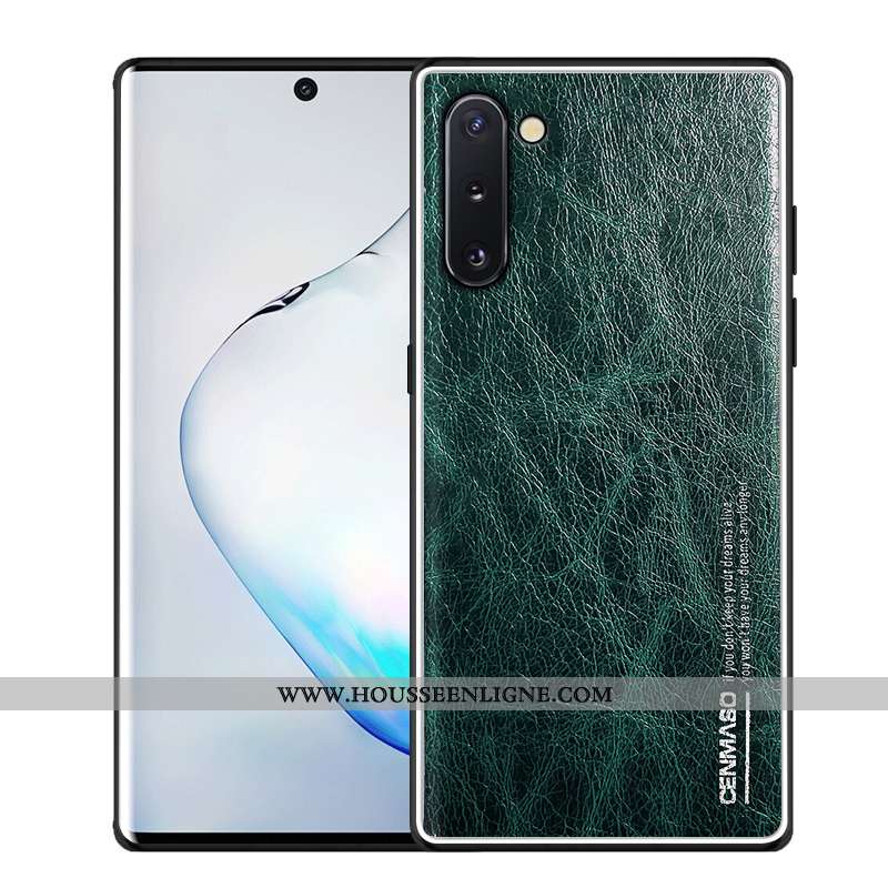 Étui Samsung Galaxy Note 10 Cuir Véritable Ultra Vert Légère Créatif Étoile Verte