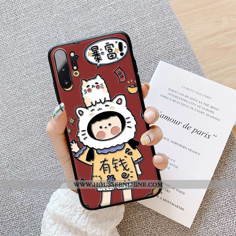 Étui Samsung Galaxy Note 10+ Dessin Animé Charmant Téléphone Portable Bleu Légère Coque