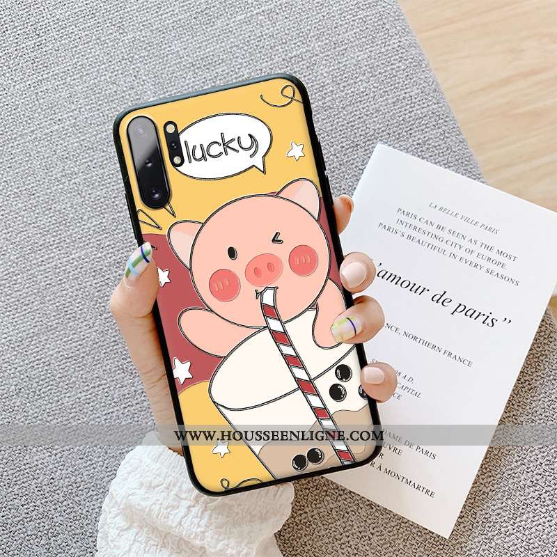 Étui Samsung Galaxy Note 10+ Dessin Animé Charmant Téléphone Portable Bleu Légère Coque