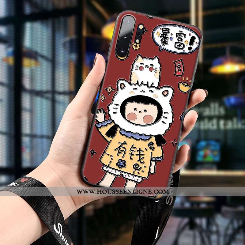 Étui Samsung Galaxy Note 10+ Dessin Animé Charmant Téléphone Portable Bleu Légère Coque