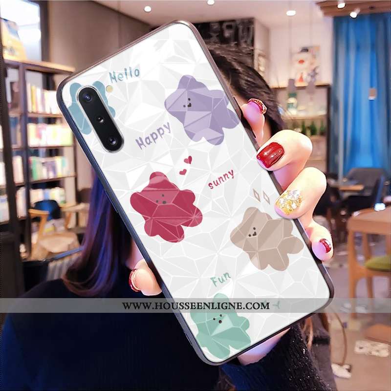 Étui Samsung Galaxy Note 10 Dessin Animé Coque Petit Frais Losange Tout Compris Orange