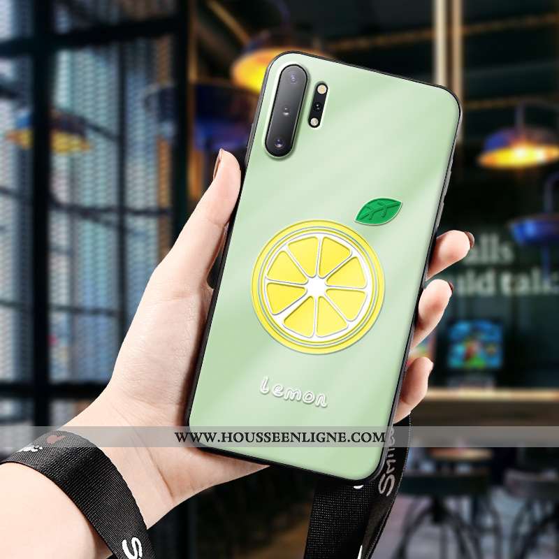 Étui Samsung Galaxy Note 10+ Fluide Doux Silicone Charmant Tendance Protection Gaufrage Jaune