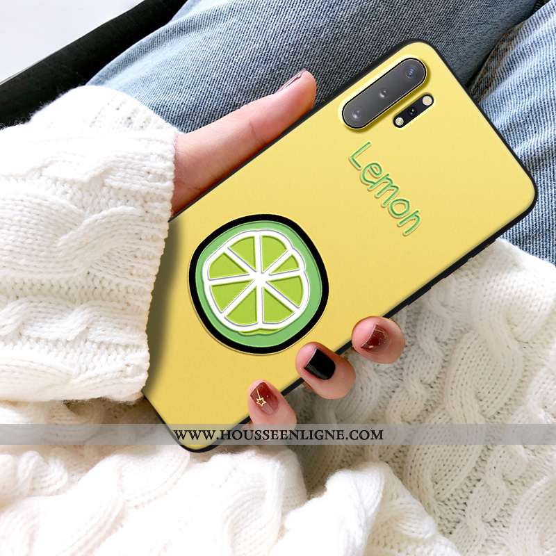 Étui Samsung Galaxy Note 10+ Fluide Doux Silicone Charmant Tendance Protection Gaufrage Jaune