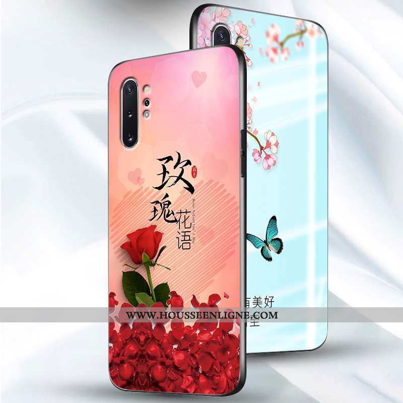 Étui Samsung Galaxy Note 10+ Fluide Doux Silicone Délavé En Daim Fleur Tendance Créatif Protection R