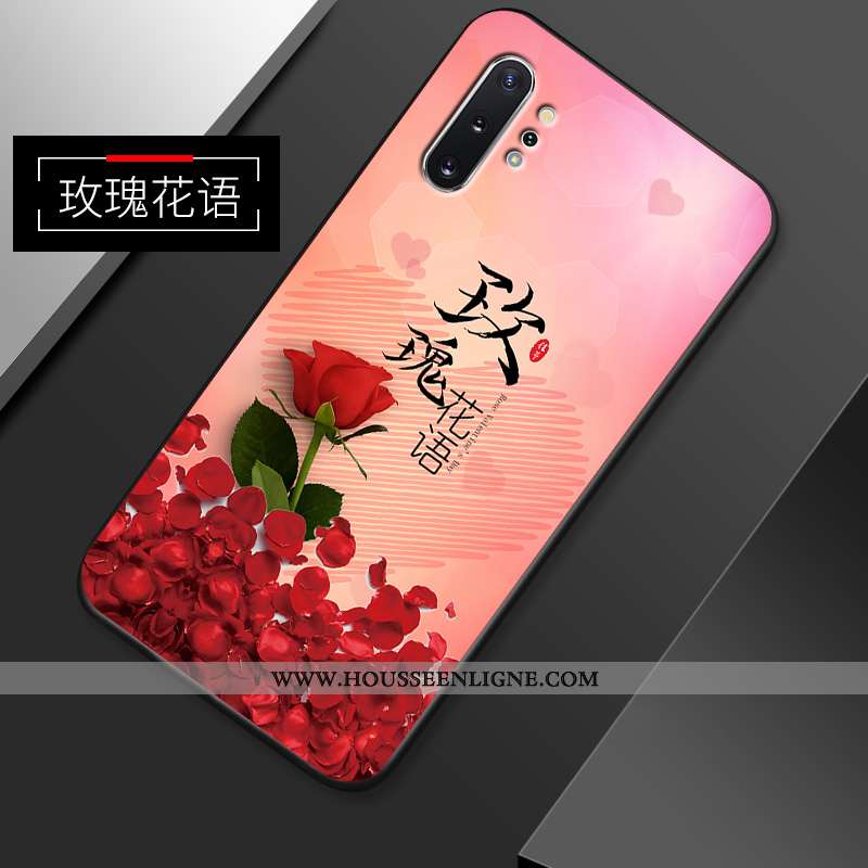 Étui Samsung Galaxy Note 10+ Fluide Doux Silicone Délavé En Daim Fleur Tendance Créatif Protection R