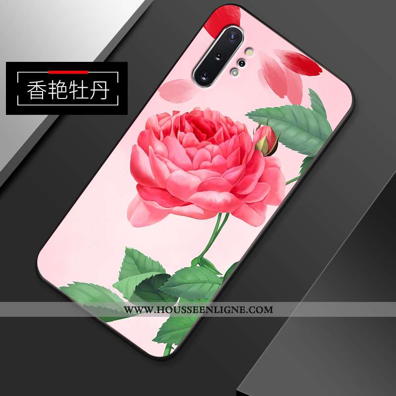 Étui Samsung Galaxy Note 10+ Fluide Doux Silicone Délavé En Daim Fleur Tendance Créatif Protection R