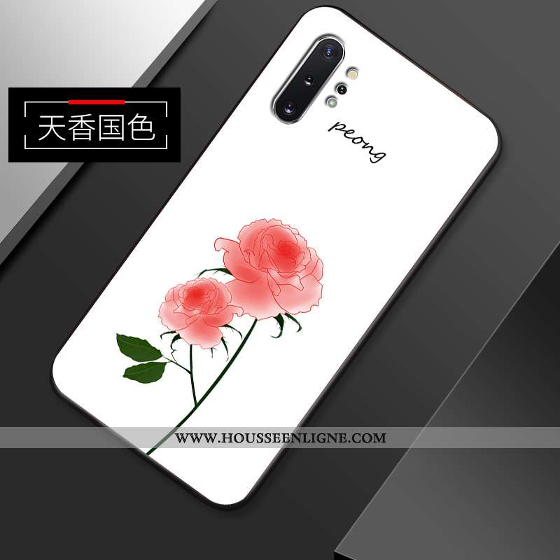 Étui Samsung Galaxy Note 10+ Fluide Doux Silicone Délavé En Daim Fleur Tendance Créatif Protection R