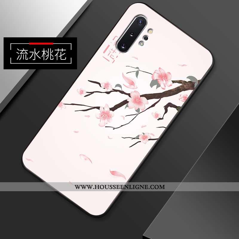 Étui Samsung Galaxy Note 10+ Fluide Doux Silicone Délavé En Daim Fleur Tendance Créatif Protection R