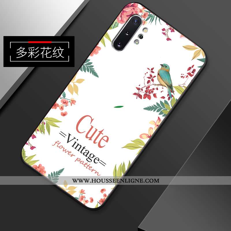 Étui Samsung Galaxy Note 10+ Fluide Doux Silicone Délavé En Daim Fleur Tendance Créatif Protection R