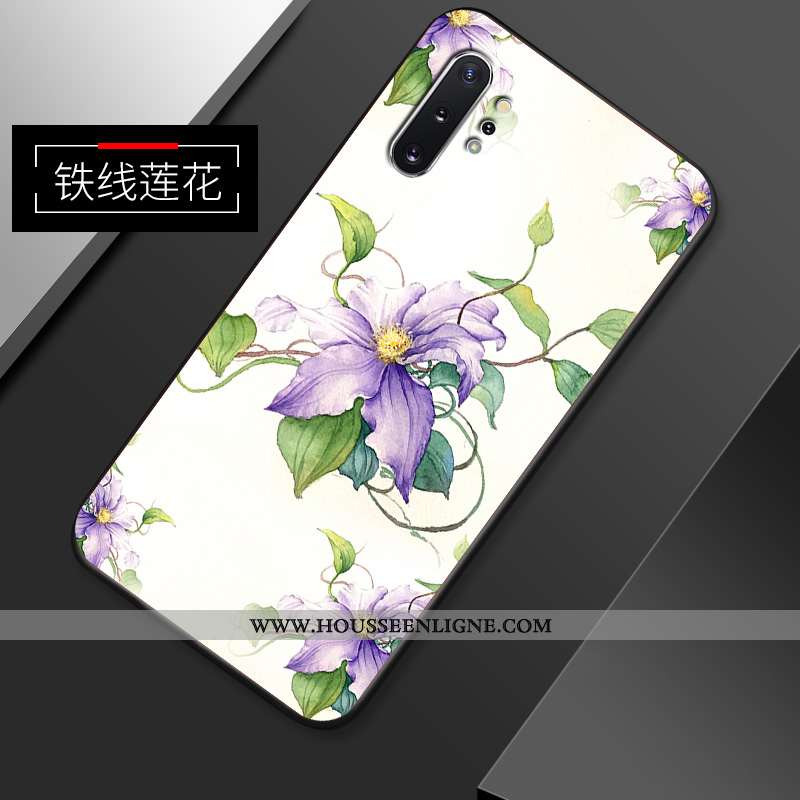 Étui Samsung Galaxy Note 10+ Fluide Doux Silicone Délavé En Daim Fleur Tendance Créatif Protection R