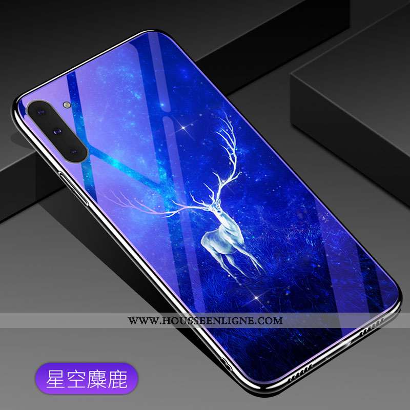 Étui Samsung Galaxy Note 10 Fluide Doux Verre Tendance Incassable Violet Tempérer Créatif