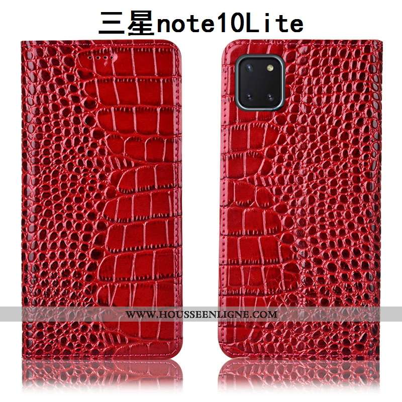 Étui Samsung Galaxy Note 10 Lite Cuir Véritable Protection Étoile Téléphone Portable Incassable Coqu