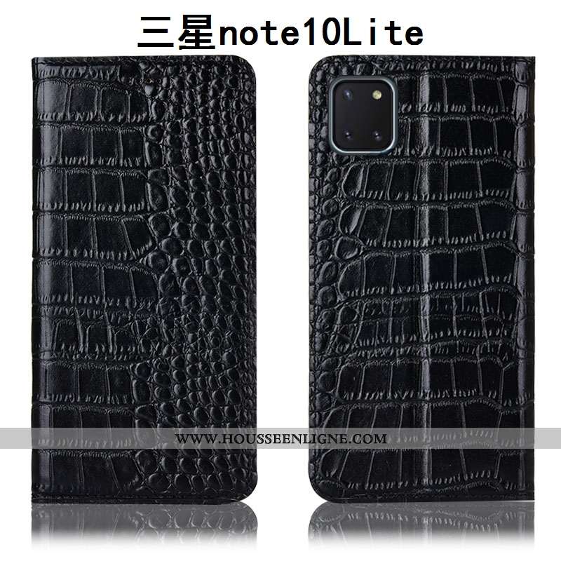 Étui Samsung Galaxy Note 10 Lite Cuir Véritable Protection Étoile Téléphone Portable Incassable Coqu