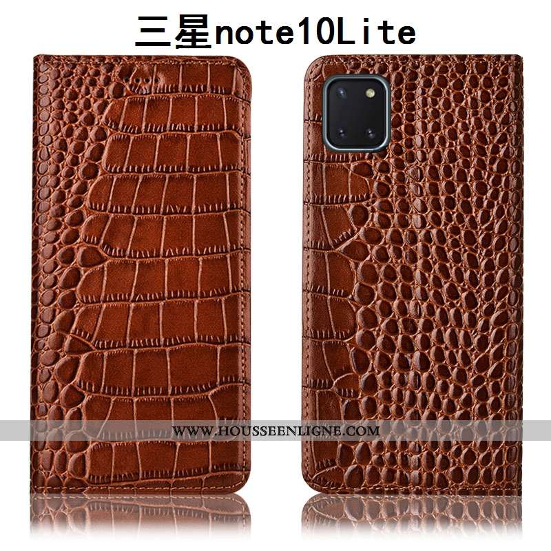 Étui Samsung Galaxy Note 10 Lite Cuir Véritable Protection Étoile Téléphone Portable Incassable Coqu