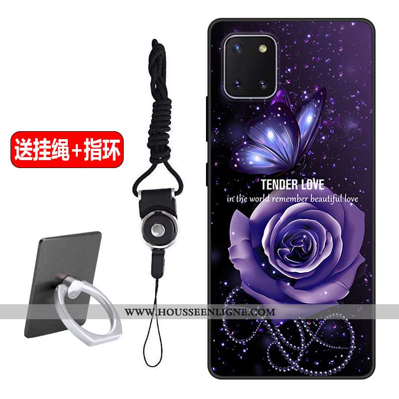 Étui Samsung Galaxy Note 10 Lite Délavé En Daim Créatif Étoile Protection Incassable Violet Silicone