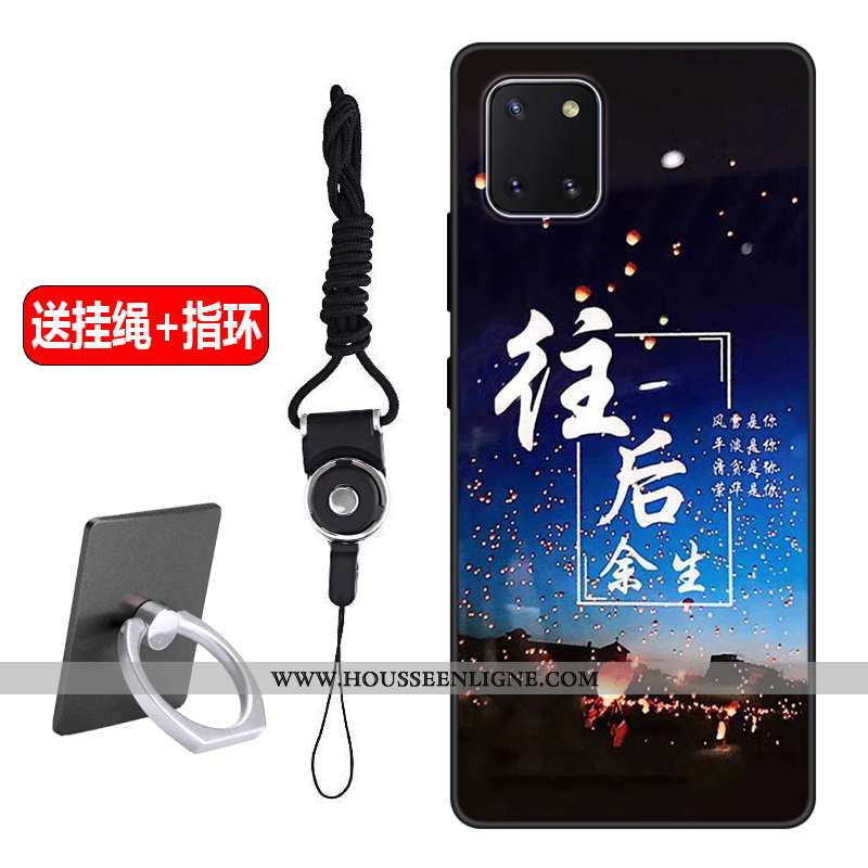 Étui Samsung Galaxy Note 10 Lite Délavé En Daim Créatif Étoile Protection Incassable Violet Silicone
