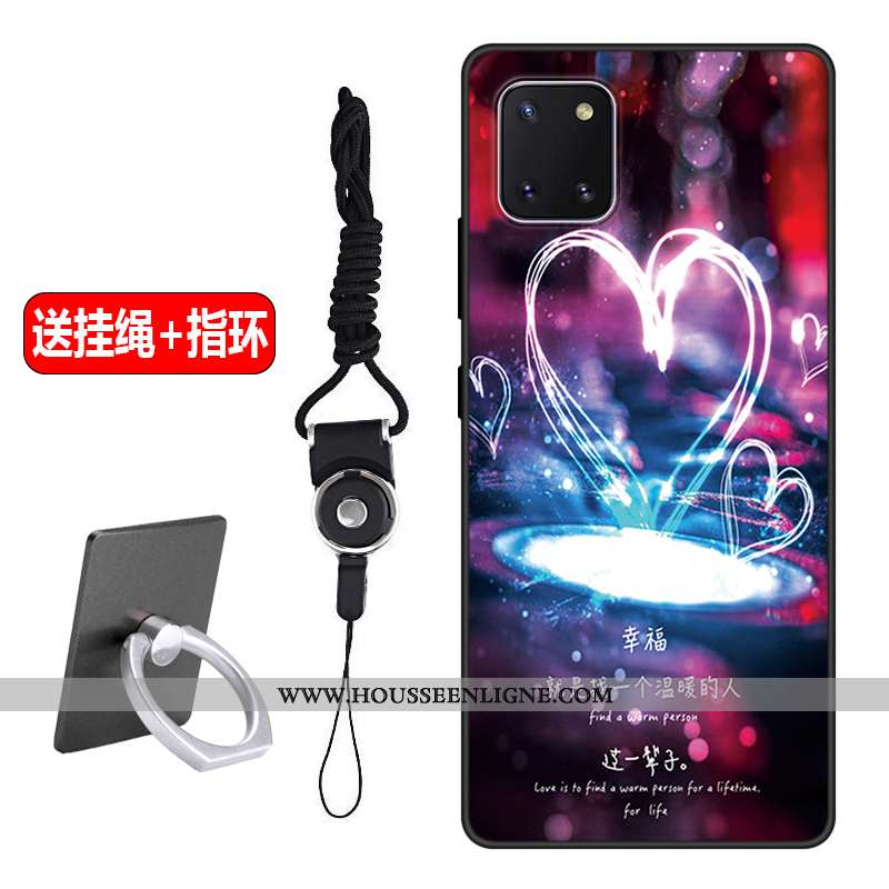 Étui Samsung Galaxy Note 10 Lite Délavé En Daim Créatif Étoile Protection Incassable Violet Silicone