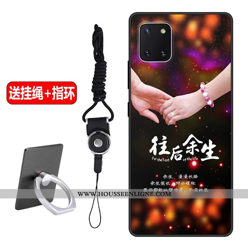 Étui Samsung Galaxy Note 10 Lite Délavé En Daim Créatif Étoile Protection Incassable Violet Silicone