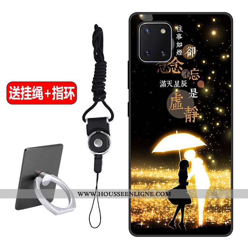 Étui Samsung Galaxy Note 10 Lite Délavé En Daim Créatif Étoile Protection Incassable Violet Silicone