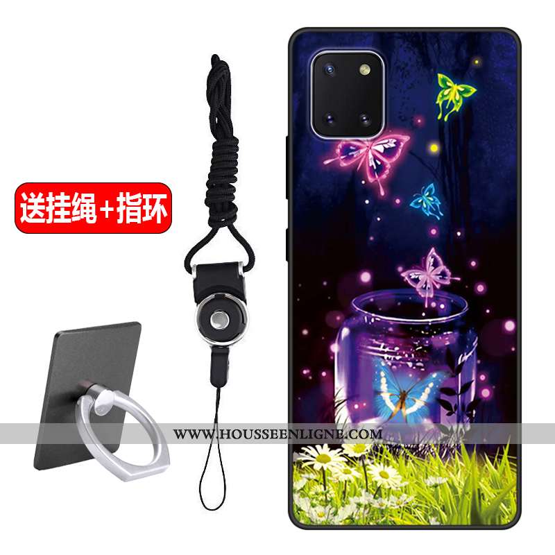 Étui Samsung Galaxy Note 10 Lite Délavé En Daim Créatif Étoile Protection Incassable Violet Silicone