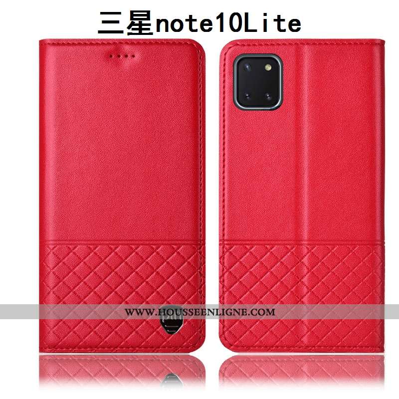 Étui Samsung Galaxy Note 10 Lite Protection Cuir Véritable Coque Téléphone Portable Housse Tout Comp