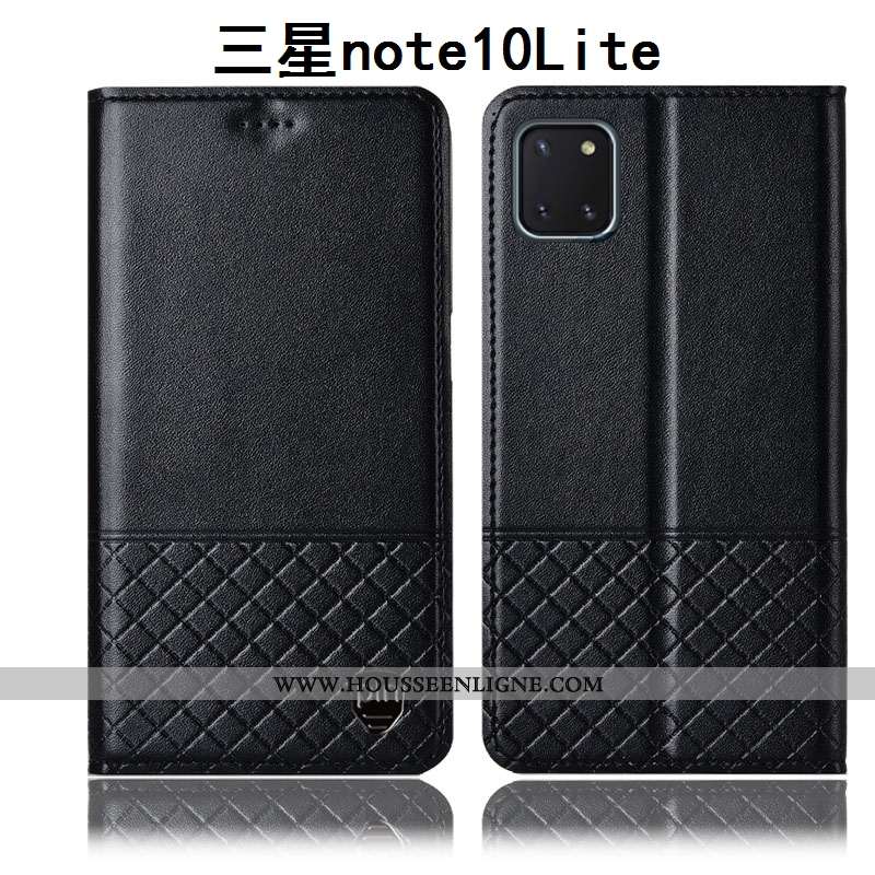 Étui Samsung Galaxy Note 10 Lite Protection Cuir Véritable Coque Téléphone Portable Housse Tout Comp