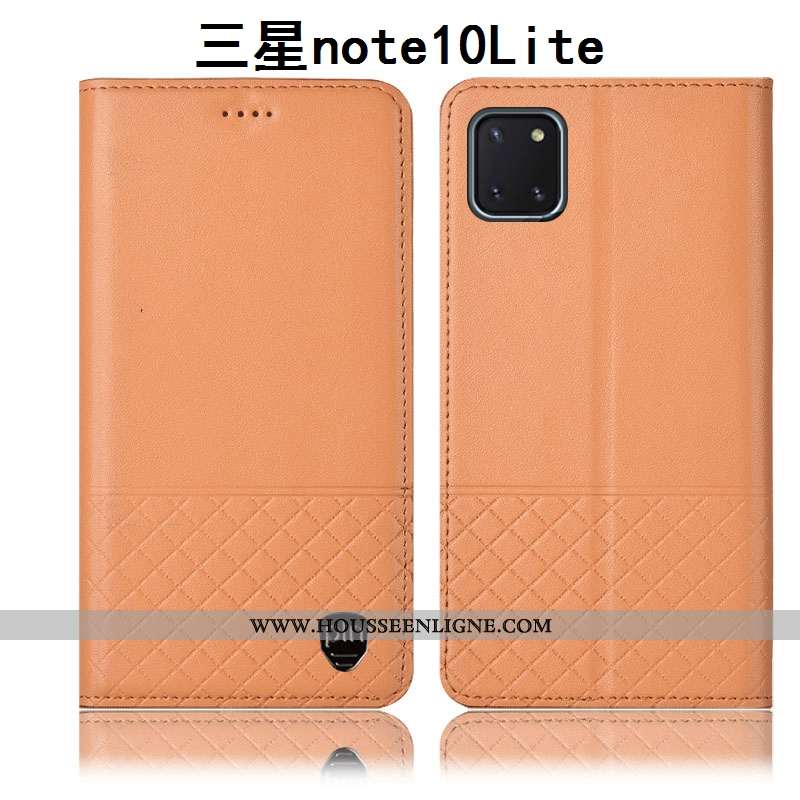 Étui Samsung Galaxy Note 10 Lite Protection Cuir Véritable Coque Téléphone Portable Housse Tout Comp